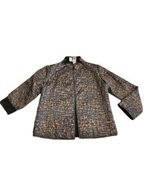 Jones New York Woman Small Metallic Bronze Gold Jacket Blazer Evening Party